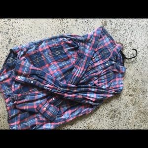 Blue and pink flannel